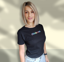 Carregar imagem no visualizador da galeria, T-Shirt noir femme ou homme Foda-se color réfléchissant