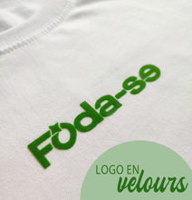 Carregar imagem no visualizador da galeria, T-Shirt blanc mixte Foda-se Logo en velours
