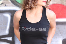 Lade das Bild in den Galerie-Viewer, Débardeur femme "Foda-se" Noir & Strass