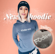 Charger l'image dans la galerie, Hoodie femme "Foda-se" anthracite Glitter
