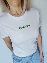 Carregar imagem no visualizador da galeria, T-Shirt blanc mixte Foda-se Logo en velours